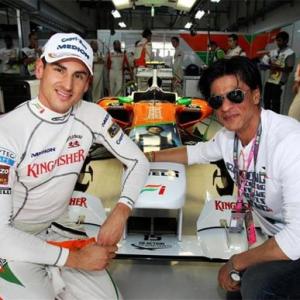 PIX: Shah Rukh Khan cheers for Force India
