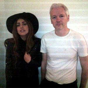 Lady Gaga meets Wikileaks' Julian Assange