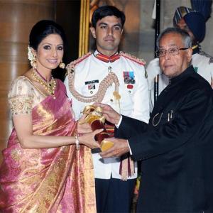 PIX: Sridevi, Sharmila Tagore receive Padma awards