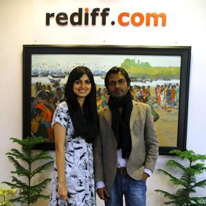 PIX: Nawazuddin Siddiqui, Niharika visit the Rediff office