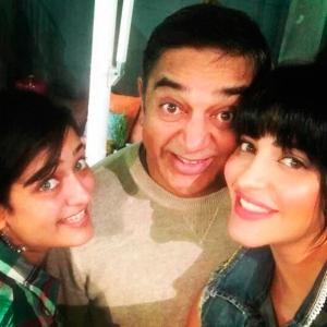 Kamal and his daughters in the US for Sabaash Naidu