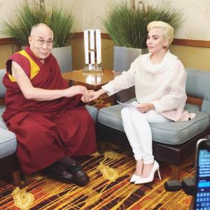 Lady Gaga meets the Dalai Lama