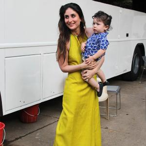 Taimur surprises mommy at work