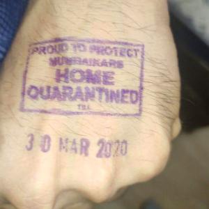 Amitabh tweets pic of hand with quarantine stamp