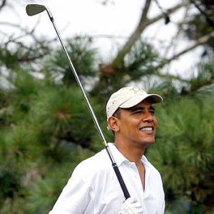Fun and golf on Obama's holiday