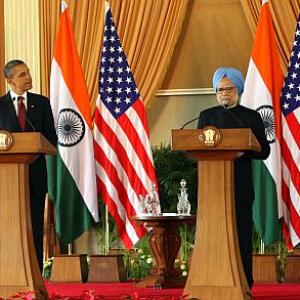 Obama stays away from 'K-word', PM doesn't