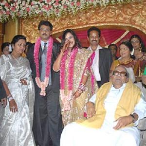 In PHOTOS: Rajni, Pranab at Alagiri son's wedding