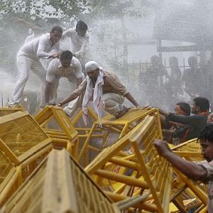 PIX: BJP men protesting against govt lathicharged 