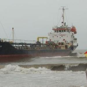 In PIX: Another ship grounded at Juhu beach