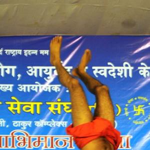 In PHOTOS: Baba Ramdev teaches yoga in Mumbai