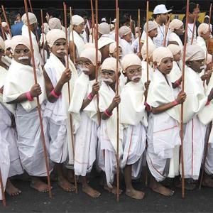 PHOTOS: March of young Gandhis creates world record