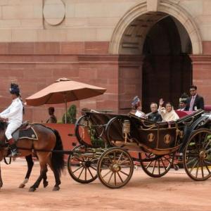 In PIX: President Pranab goes to office