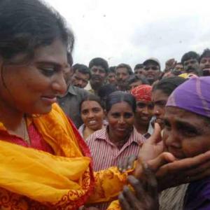 PHOTOS: Sharmila smiles her way into Andhra's hearts