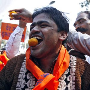 PICS: Bajrang Dal, NCP members celebrate Guru's hanging