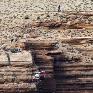 Pix: Daredevil walks tightrope 1,500 feet above Grand Canyon