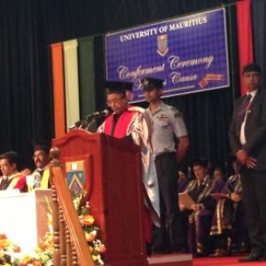 Mauritius honours Prez, it's Dr Mukherjee now