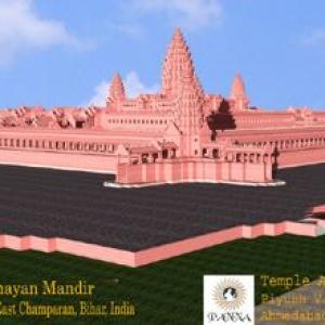 Nitish answers Modi; unveils model of world's largest temple