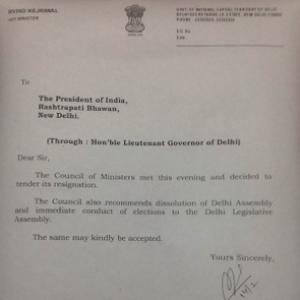 LG Najeeb Jung seeks President's rule in Delhi