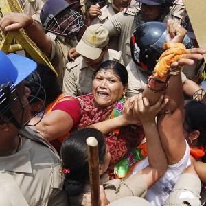 Badaun sisters' rape: Police fire water cannons at BJP protesters