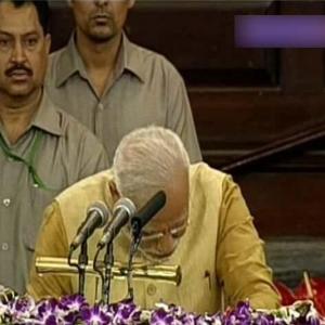 Advaniji don't use the word 'kripa', says Modi as he breaks down