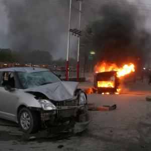 Mob torches CRPF vehicle in Srinagar
