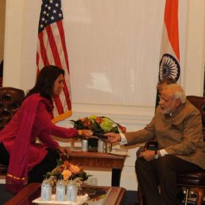 US Congresswoman Tulsi Gabbard gifts Modi Bhagwad Gita