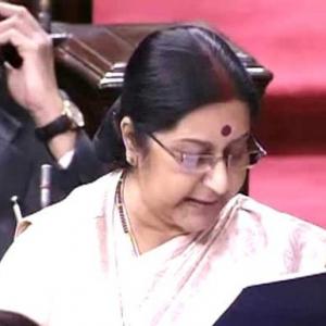 Opposition drowns out Sushma Swaraj's statement on Pakistan visit