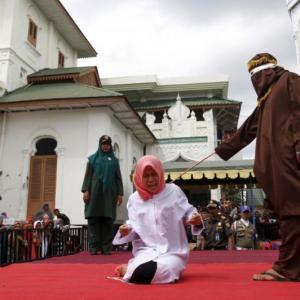 SHOCKING: Woman caned for getting too close to man in Indonesia