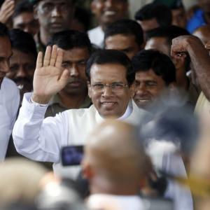 Sirisena sworn-in as Sri Lanka's new president