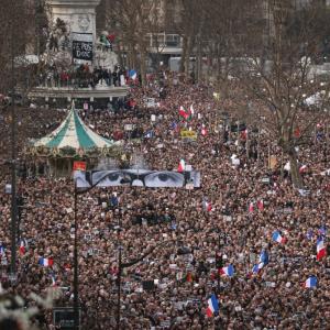 'Freedom, freedom Charlie,' chants Paris at 'unity march'