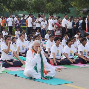 PHOTOS: Top 12 'asanas' that Modi practised on Yoga Day