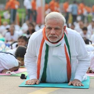 PHOTOS: On Yoga Day, PM shows how it's done