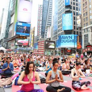 PHOTOS: When New York's Time Square turned into yoga square