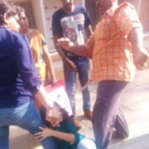 Thrashed for love: Bengaluru father beats up girl in public