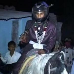 SHOCKING: Dalit groom forced to wear helmet as upper-castes pelt baarat