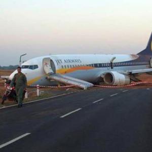 PHOTOS: Jet Airways flight skids off runway at Goa, 12 passengers injured