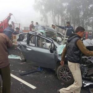 PHOTOS: 30-car pile-up on Haryana highway due to fog