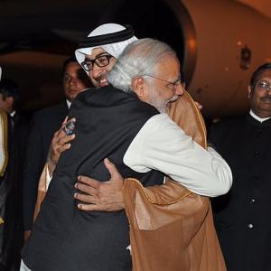 PM receives his 'special friend', Abu Dhabi's Crown Prince, at airport