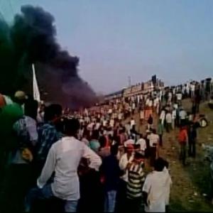 Kapu protest for backward status turns violent, train set afire in Andhra Pradesh