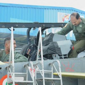 IAF chief Raha makes history, takes to the skies in a Tejas