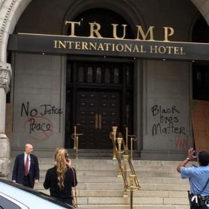 Trump's new hotel hit with 'Black Lives Matter' graffiti