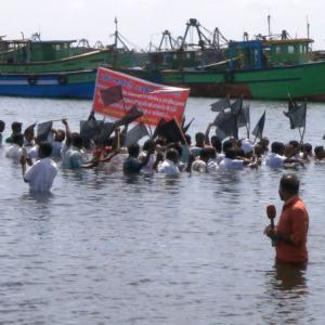 In Tamil Nadu, fishermen kick up a storm in the sea