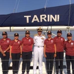 Indian Navy inducts all women crew sailboat 'Tarini'