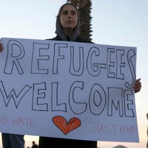 'Refugees welcome here': Protesters rally across US