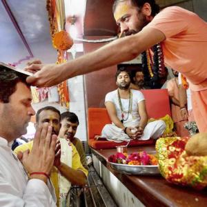 To counter BJP-RSS' Hindutva, Rahul visits temples in Gujarat