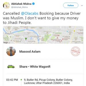 We don't discriminate: Ola to man who refused to ride with Muslim driver