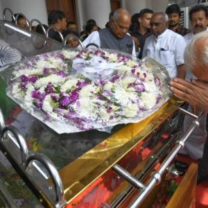 PHOTOS: PM, Rajini, Mamata pay their respects to Karunanidhi
