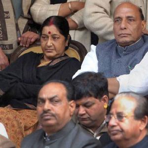 Amid BJP's silence Rajnath supports Sushma over trolling