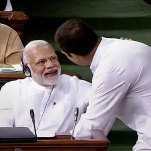 Rahul seals speech with 'jaadu ki jhappi' for PM; Speaker objects