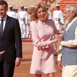 Bonjour Macron! French president's day out in New Delhi